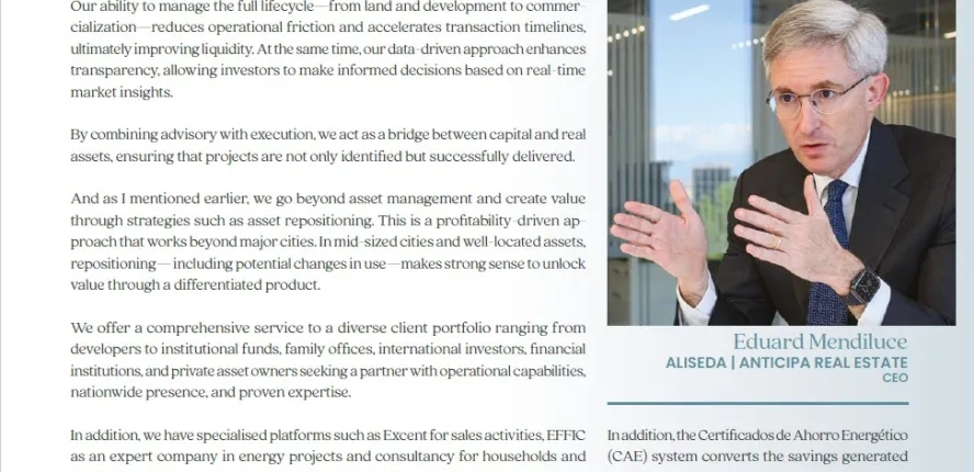 Aliseda refuerza su evolución como plataforma integral de gestión inmobiliaria