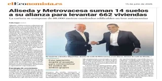 Aliseda and Metrovacesa strengthen their strategic agreement by adding 14 new land plots to develop 662 homes in Andalusia, the Canary Islands, and Madrid.